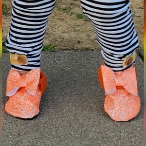 Orange Sparkle Bow Lana Rose Boutique 5 Moccasins
